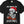 Black t-shirt with skeleton wearing a Santa hat and text 'Just Waiting for Christmas' on a white background