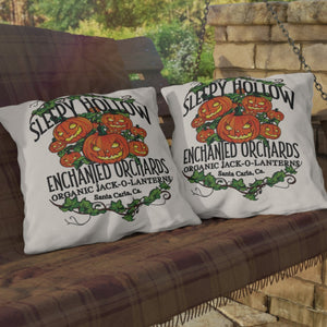 throw pillow with 'Sleepy Hollow Orchards' design