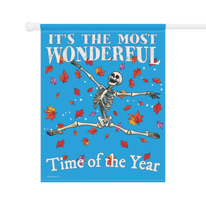 Fall Lovers Funny Halloween Skeleton Yard Flag