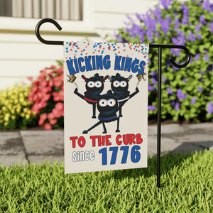 July 4th Kicking Kings Funny Patriotic Yard Flag