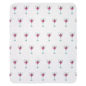 Soft sherpa blanket with 'Cupids Arrow Martini Soft Sherpa Throw' design