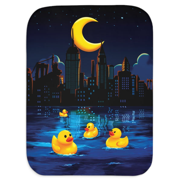 NYC Night Ducks Cute Sherpa Baby Blanket