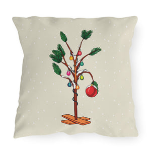 throw pillow with 'Charlie Brown Christmas Outdoor' design