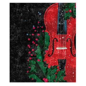 ivy violin decorative christmas throw blanket