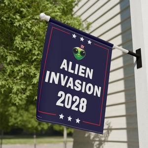 Alien Invasion 2028 Funny Election Flag