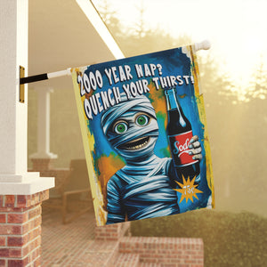 Garden flag with 'Halloween Mummy Vintage Retro' design