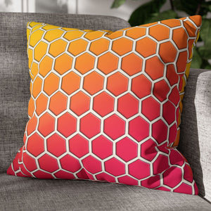 Honeycomb Rainbow Spring Faux Suede Throw Pillow Cover