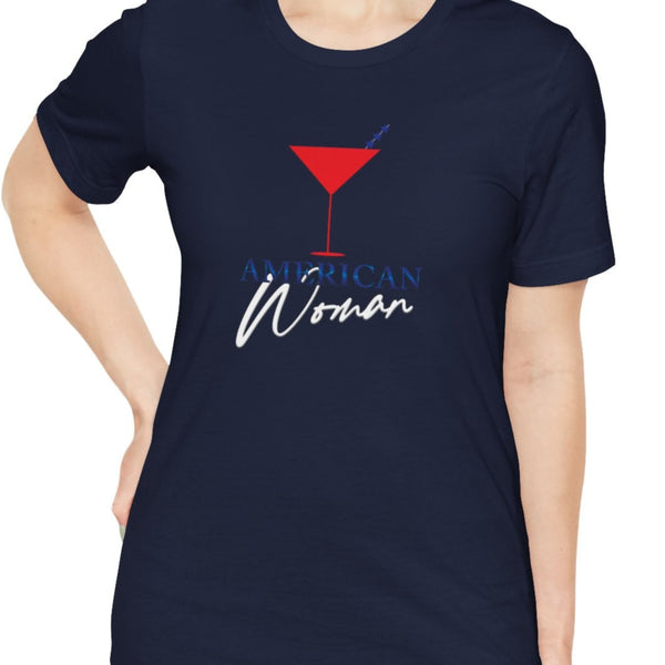 American Woman Patriotic Martini July 4th T-Shirt