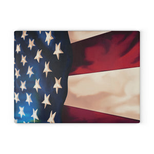 American Flag Kitchen Decor Glass Cutting Board
