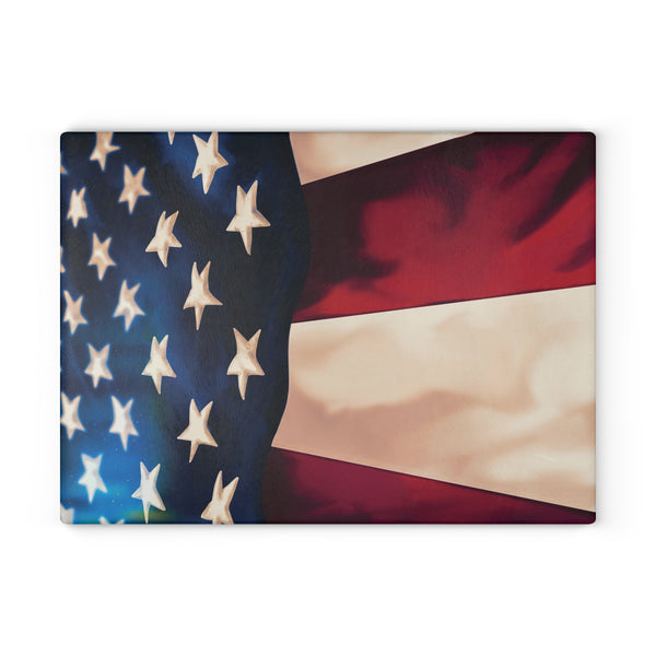 American Flag Kitchen Decor Glass Cutting Board