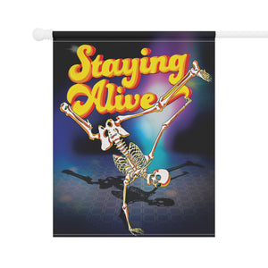 Skeleton Staying Alive Halloween Flag