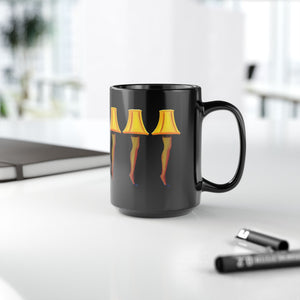 mug with 'Leg Lamp A Christmas Story' graphic on a white background