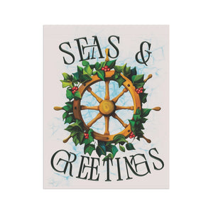Garden flag with 'Nautical Seas & Greetings Funny Christmas' design