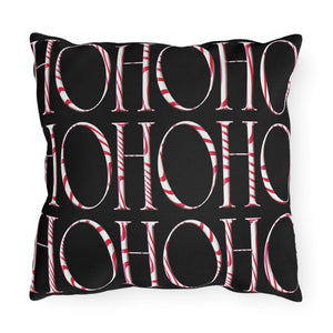 throw pillow with 'Reversible Holiday Outdoor' design