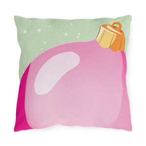 throw pillow with 'Pink Ornament Christmas Decor' design
