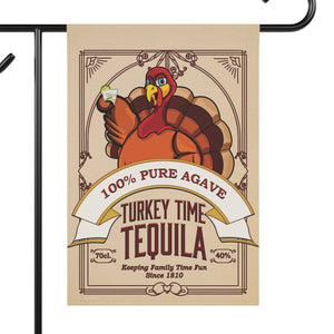 Turkey Time Tequila Funny Thanksgiving Yard Flag