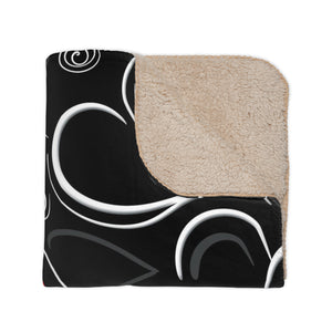 Decorative Hearts Sherpa Throw Blanket