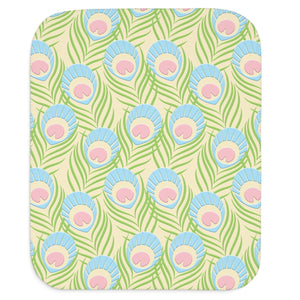 colorful peacock feathers baby blanket