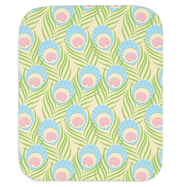 colorful peacock feathers baby blanket