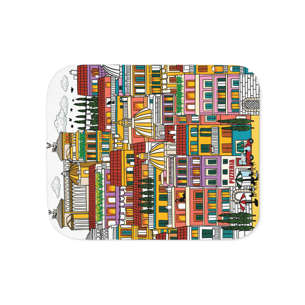 Whimsical Rome Italy Soft Sherpa Baby Blanket