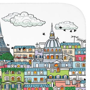 soft sherpa blanket with 'Whimsical Paris France' design