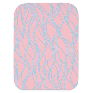 soft sherpa blanket with 'Pink & Blue Whimsical Waves' design