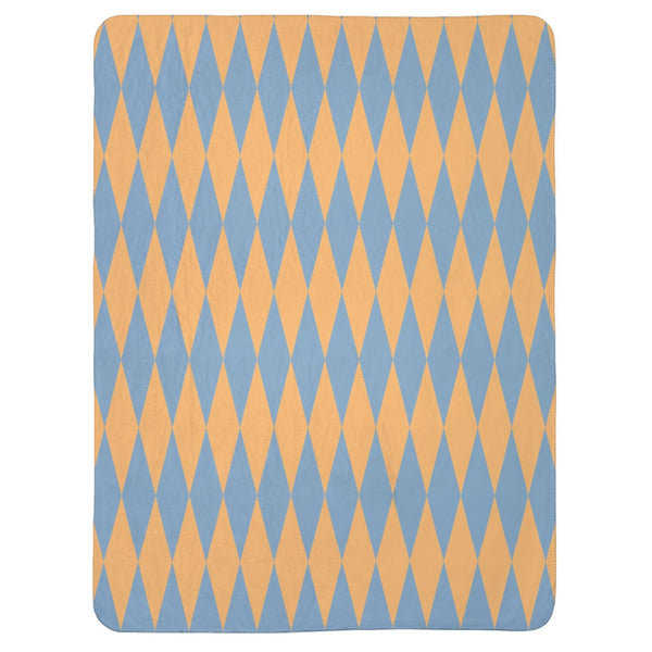 Blue and Yellow Home Gift Plush Sherpa Blanket