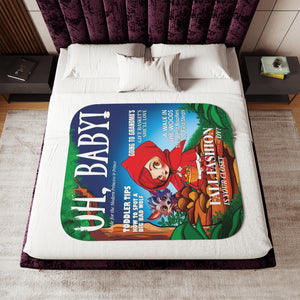soft sherpa blanket with 'Little Red Riding Hood' design