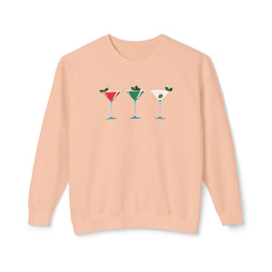 Christmas Martini Sweatshirt Soft Cotton, Relaxed Fit