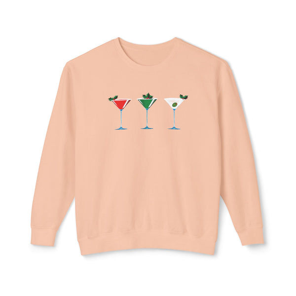 Christmas Martini Sweatshirt Soft Cotton, Relaxed Fit
