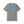 Gray t-shirt with blue and red graphic design on a white background