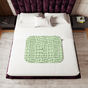Green Crocodile Print Sherpa Baby Blanket