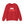 Red sweatshirt with red and white embroidered text 'Omg, Santa!'