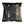 A square black throw pillow featuring a printed graphic of six gothic-style book spines with horror-themed titles and illustrations, shown against a plain white background.