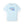 Light blue t-shirt with colorful text on a white background