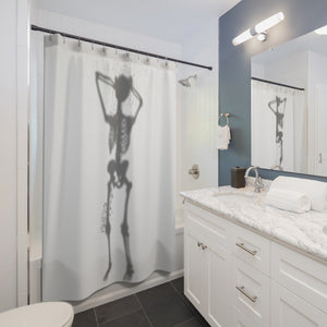 Showering Skeleton Funny Bath Shower Curtain