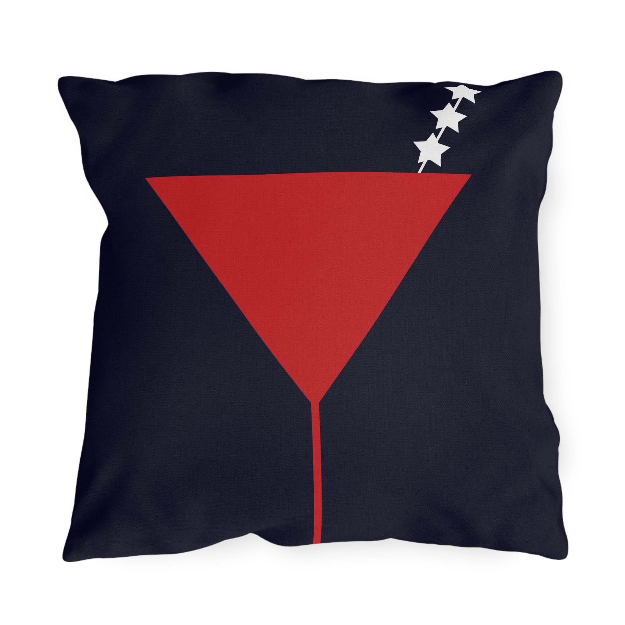 Red White Blue Martini July 4th Reversible Outdoor Indoor Pillow