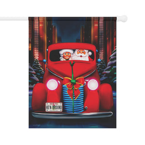 Garden flag with 'Santa Date Night Cute Christmas' design