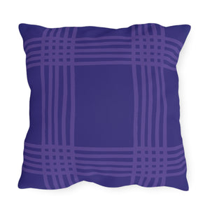 throw pillow with 'Reversible Purple & Orange' design