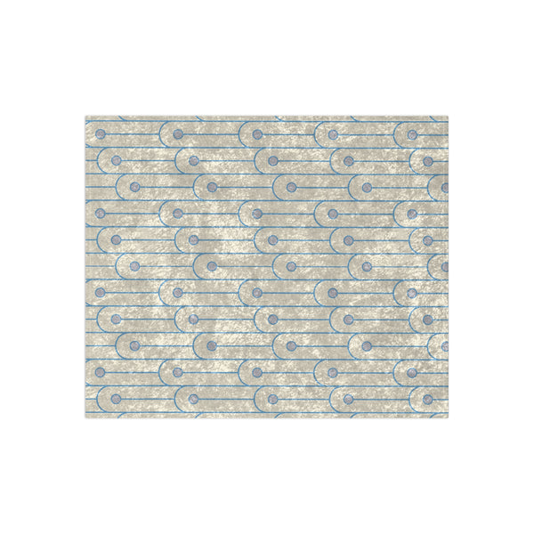 Blue and White Art Deco Decorative Throw Blanket