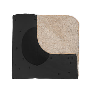 Black Polka Dot Soft Sherpa Throw Blanket
