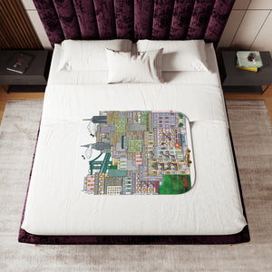 Whimsical New York City Soft Sherpa Baby Blanket