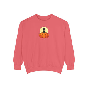 Light blue sweatshirt with 'Great Pumpkin Halloween Fall' design on a plain background