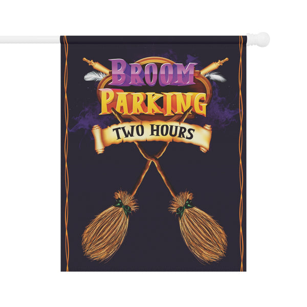 Witches Broom Parking Funny Halloween Yard Flag