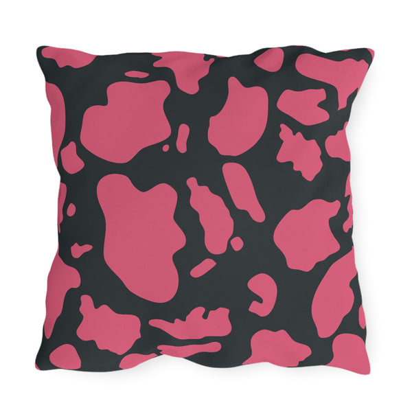Pink & Dark Grey Animal Indoor Outdoor Throw Pillow