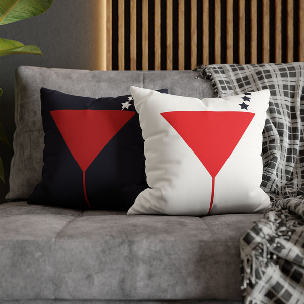 Martini Lovers Reversible Patriotic Accent Pillow Cover
