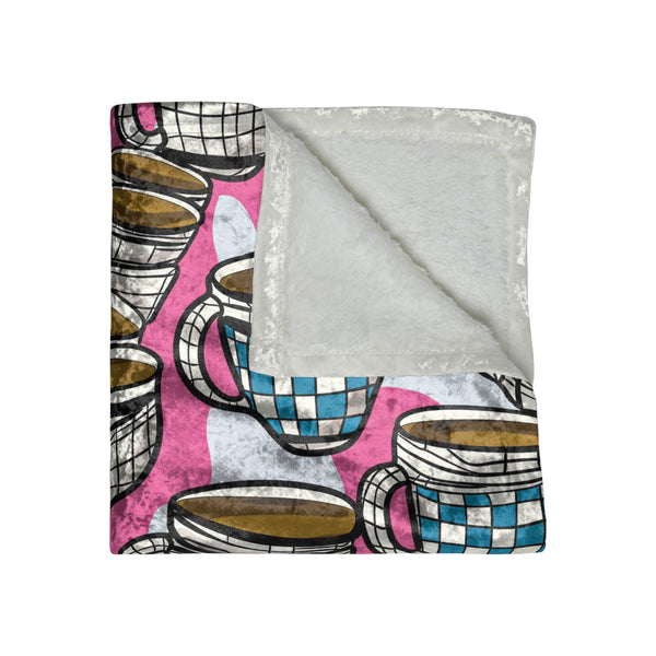 Whimsical Coffee Lovers Gift Throw Blanket