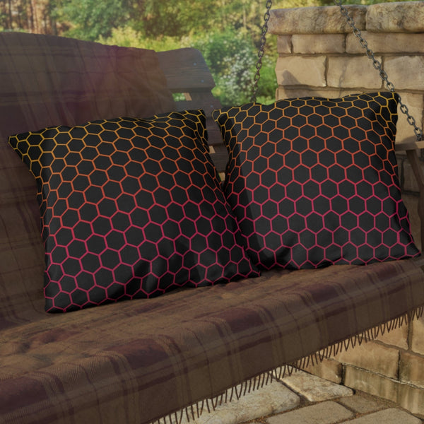 Honeycomb Rainbow Indoor Outdoor Accent Pillow Chic Spring Decor