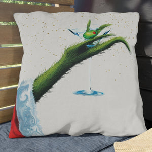throw pillow with 'Grinch Christmas Outdoor' design
