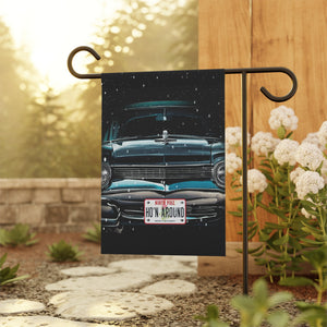 Garden flag with 'Funny Christmas Durable Outdoor Holiday' design